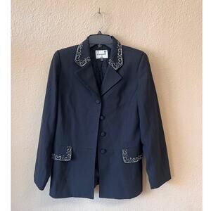 Vintage 80's B.Bennett black embroidered blazer size 10